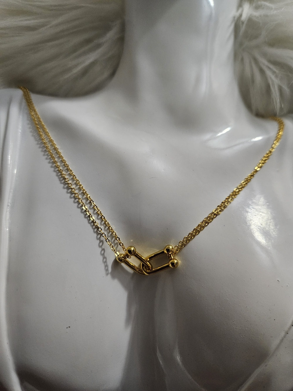 18k GP  Double-Chain Link Necklace